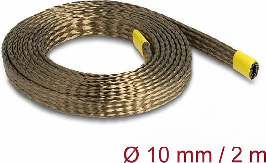 Mëngë e thurur mbrojtëse për kabllo DeLOCK 2 m x 10 mm, fibër bazalti, kafe