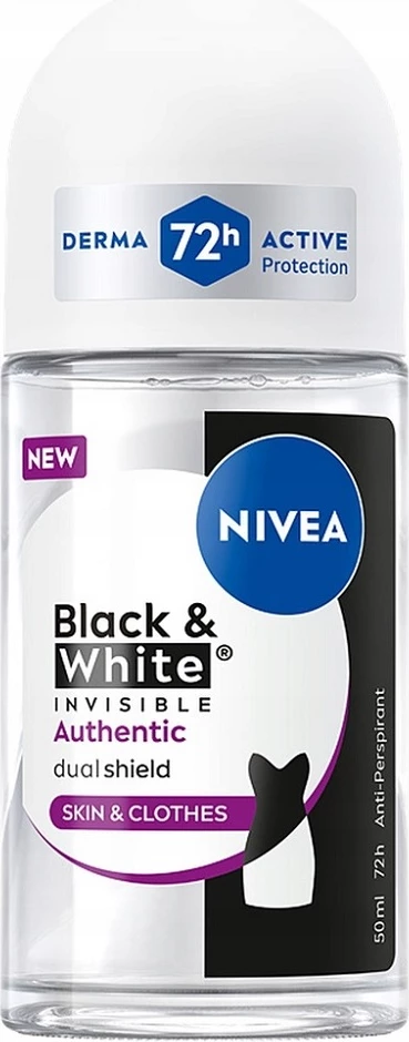 Antiperspirant roll-on për femra Nivea Black&White Invisible Authentic, 50ml