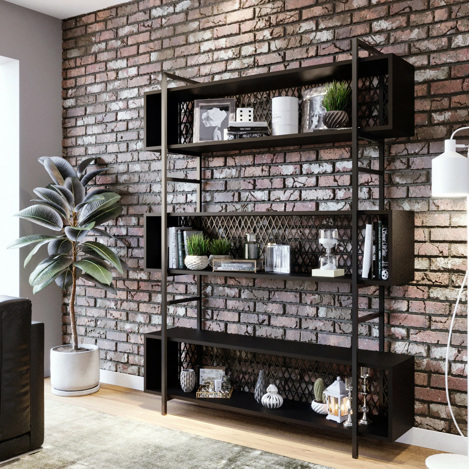 Raft shumëpërdorimësh, ngjyrë e zezë, Skye Decor, L1159