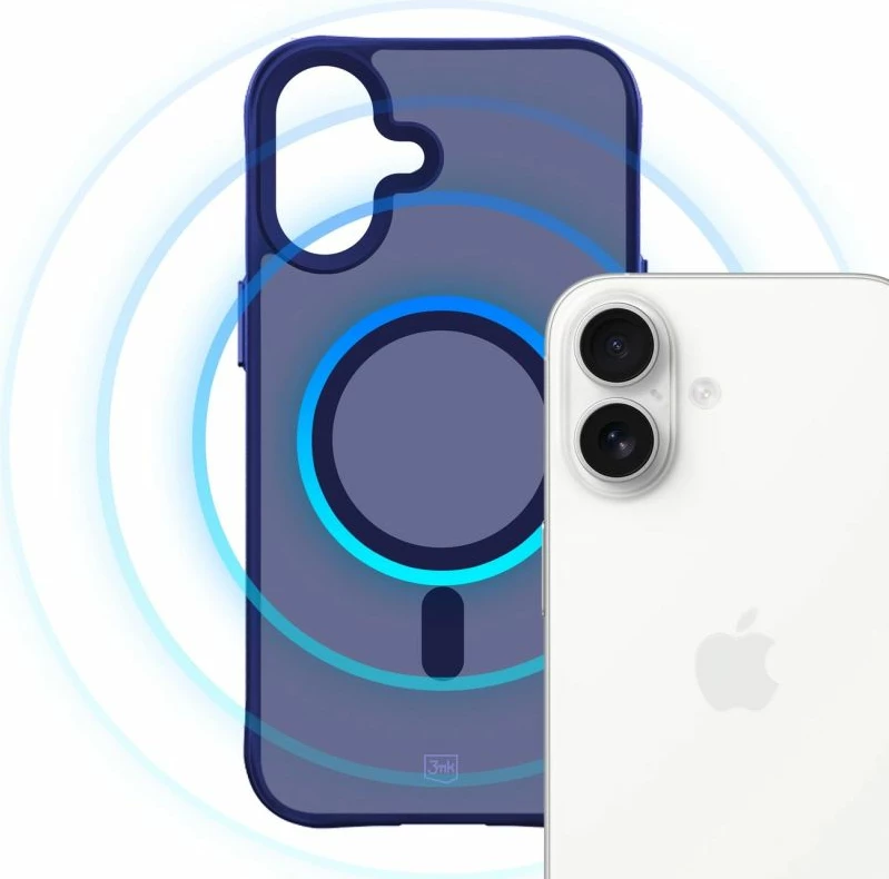 Maskë telefoni 3mk Smoke MagCase për iPhone 16, blu-transparente