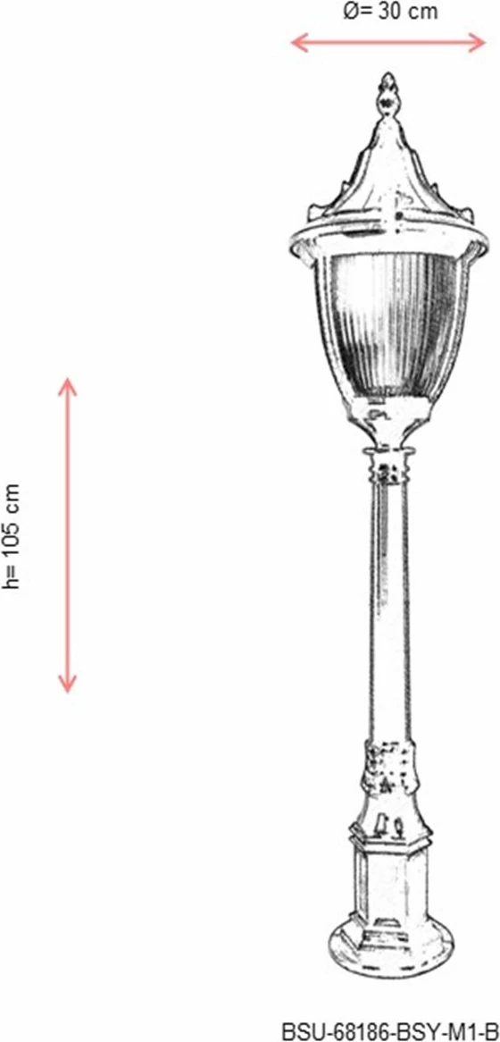 Llambë dyshemeje për jashtë, Opviq, BSU-68186-BSY-M1-B, e zezë