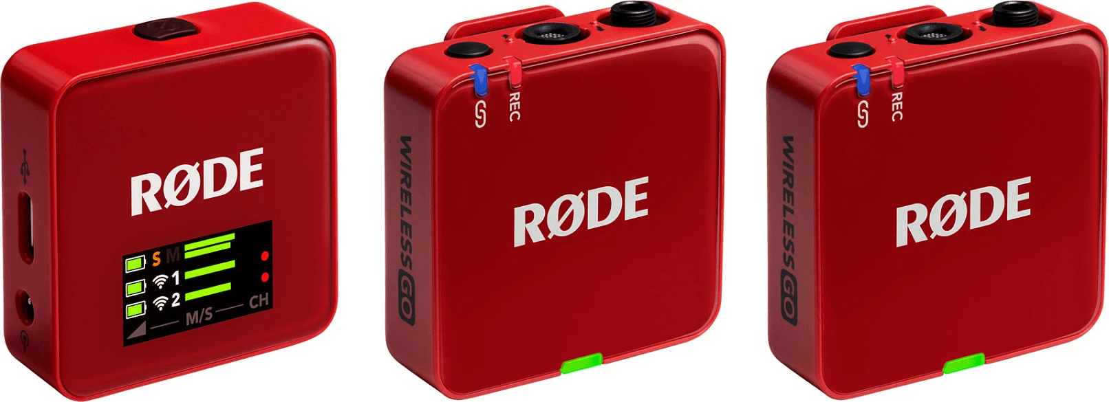 Mikrofon wireless RØDE Wireless GO, set 2 transmetues + 1 marrës, 3.5 mm, 260 m, kuqe