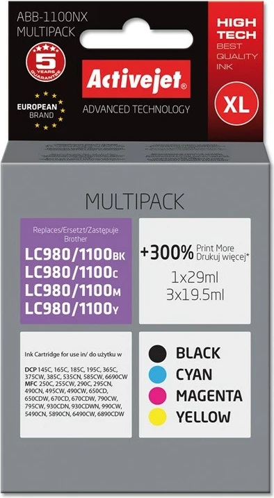 Ngjyrë zëvendësuese Activejet ABB-1100NX për printer Brother, shumëngjyrëshe