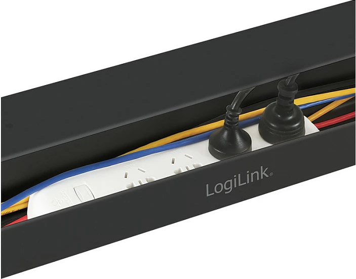 Mbajtës kabllosh LogiLink KAB0070, për tavolinë, çelik, i zi