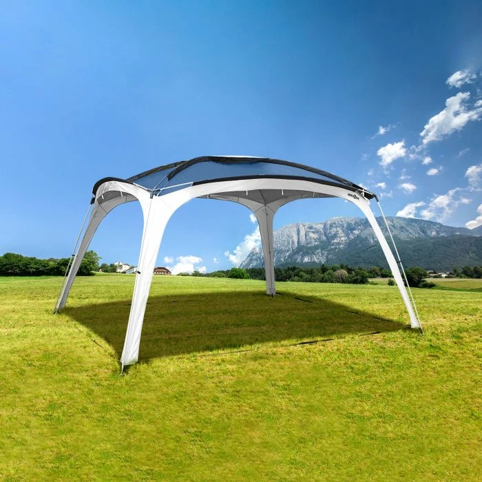 Pavilion kampingu BRUNNER Medusa II 0102030N.C30 400x400 cm, bardhë/gri me çati blu, me çantë ruajtjeje
