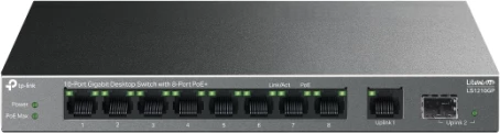 Switch TP-LINK LS1210GP, 10-port Gigabit, 8x PoE+ 61W, 1x SFP, i zi