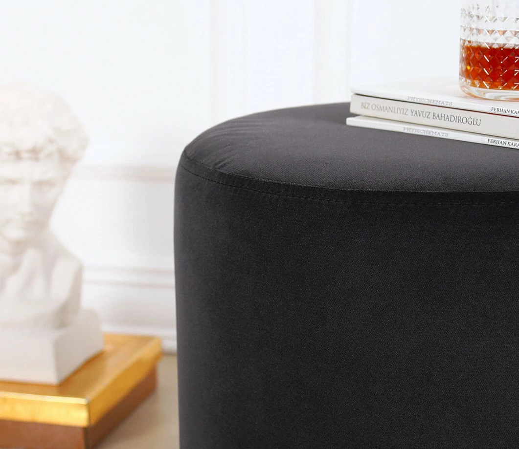 Puf Memfis, kadife e zezë e errët, Atelier del Sofa