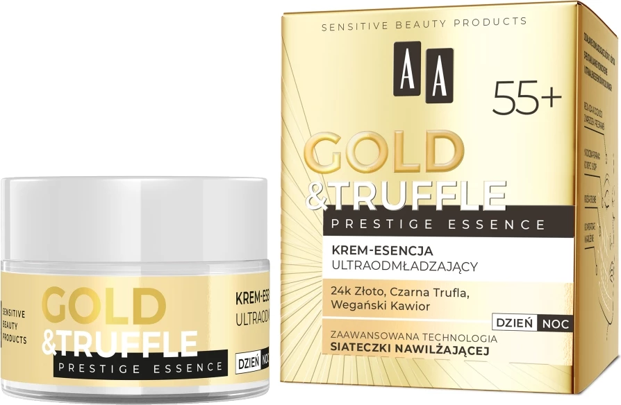 Krem-essencë ultra-rinovuese për femra AA Gold & Truffles Prestige Essence 55+, 50ml