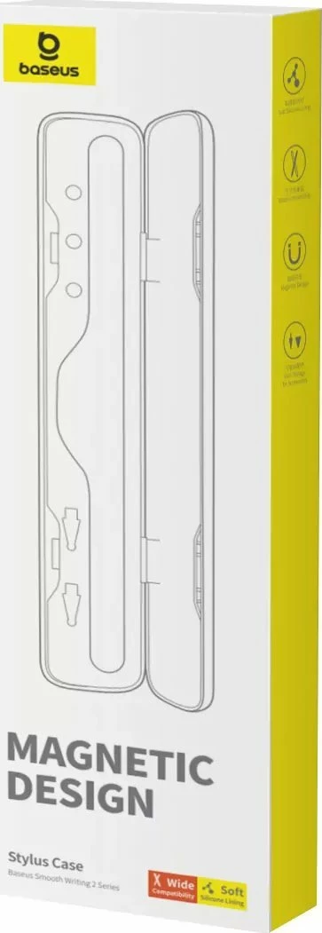 Kuti për stilus Baseus Smooth Writing 2, kompatibile me Apple Pencil, mbyllje magnetike, 1 copë, bardhë