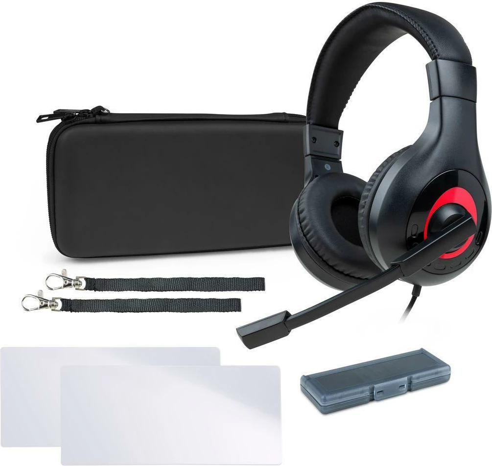 Set aksesorësh 6-në-1 Bigben Essential Pack për Nintendo Switch/Switch Lite, e zezë, set 6-në-1