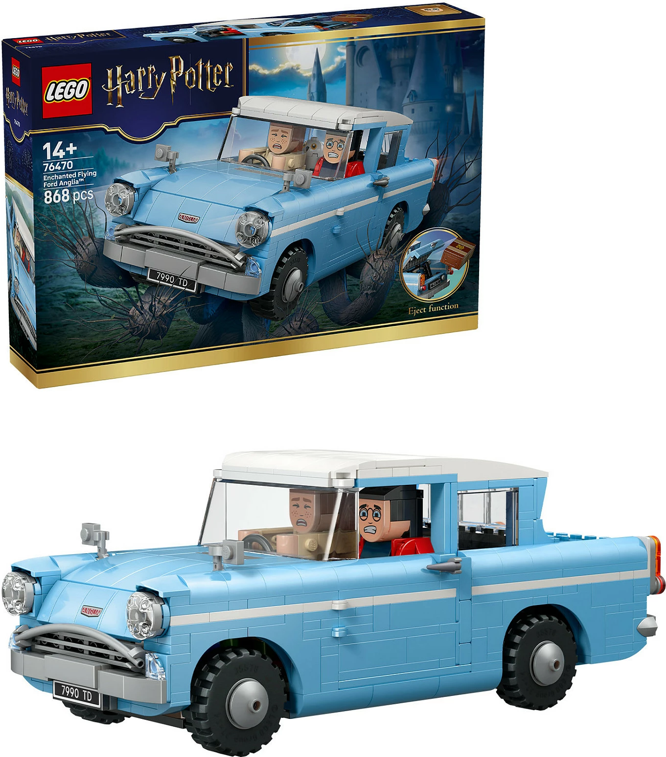 Set ndërtimi LEGO Harry Potter 76470, Enchanted Flying Ford Anglia, 868 copë, multikolor