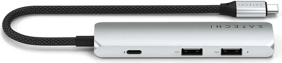 Hub USB-C Satechi ST-P4SS, adapter 4-në-1, argjendtë
