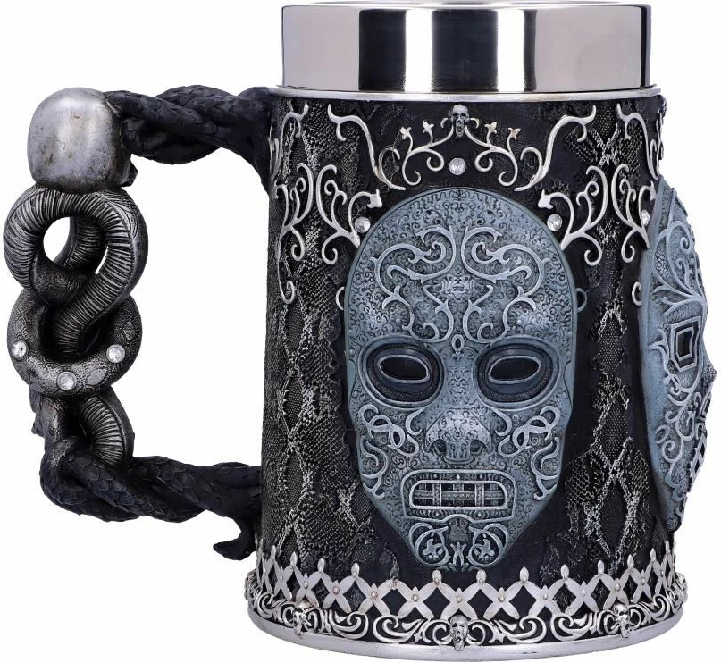 Krigllë koleksionuese NEMESIS NOW Harry Potter Death Eater, rezinë/çelik inox, insert i heqshëm, e zezë/gri
