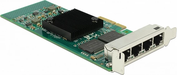 Kartelë rrjeti DeLOCK 89946 PCIe, 4x RJ-45 Gigabit 10/100/1000 Mbps, internal