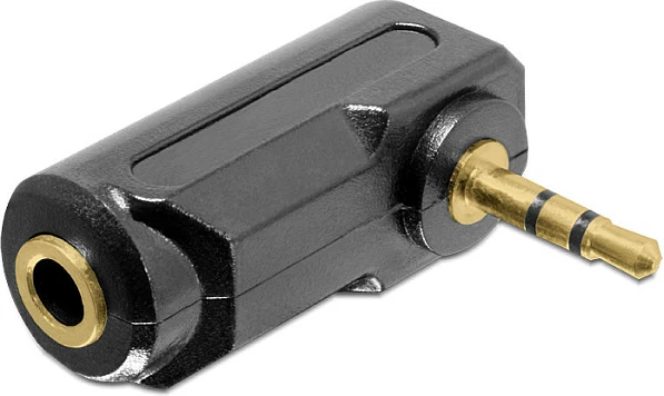Adapter audio DeLOCK 65364, 3.5mm mashkull në 3.5mm femër, i zi