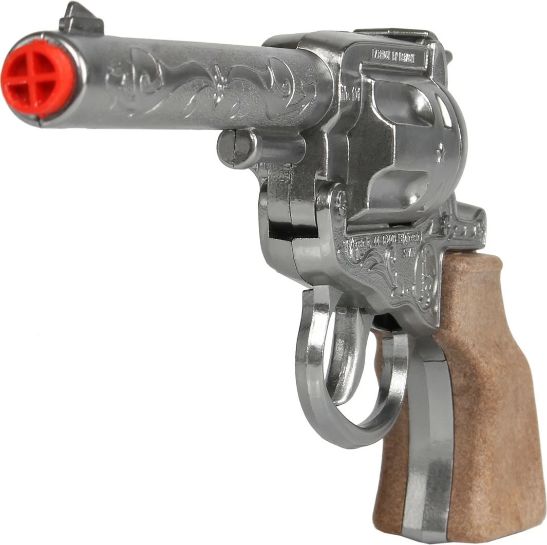 Revolver lodër Pulio Gonher Cowboy 155101/0, metal, argjend, dorezë si dru