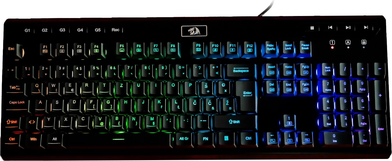 Tastierë gaming Redragon Aditya K513 RGB, membrane, full-size, wired, layout SLO/CRO, e zezë