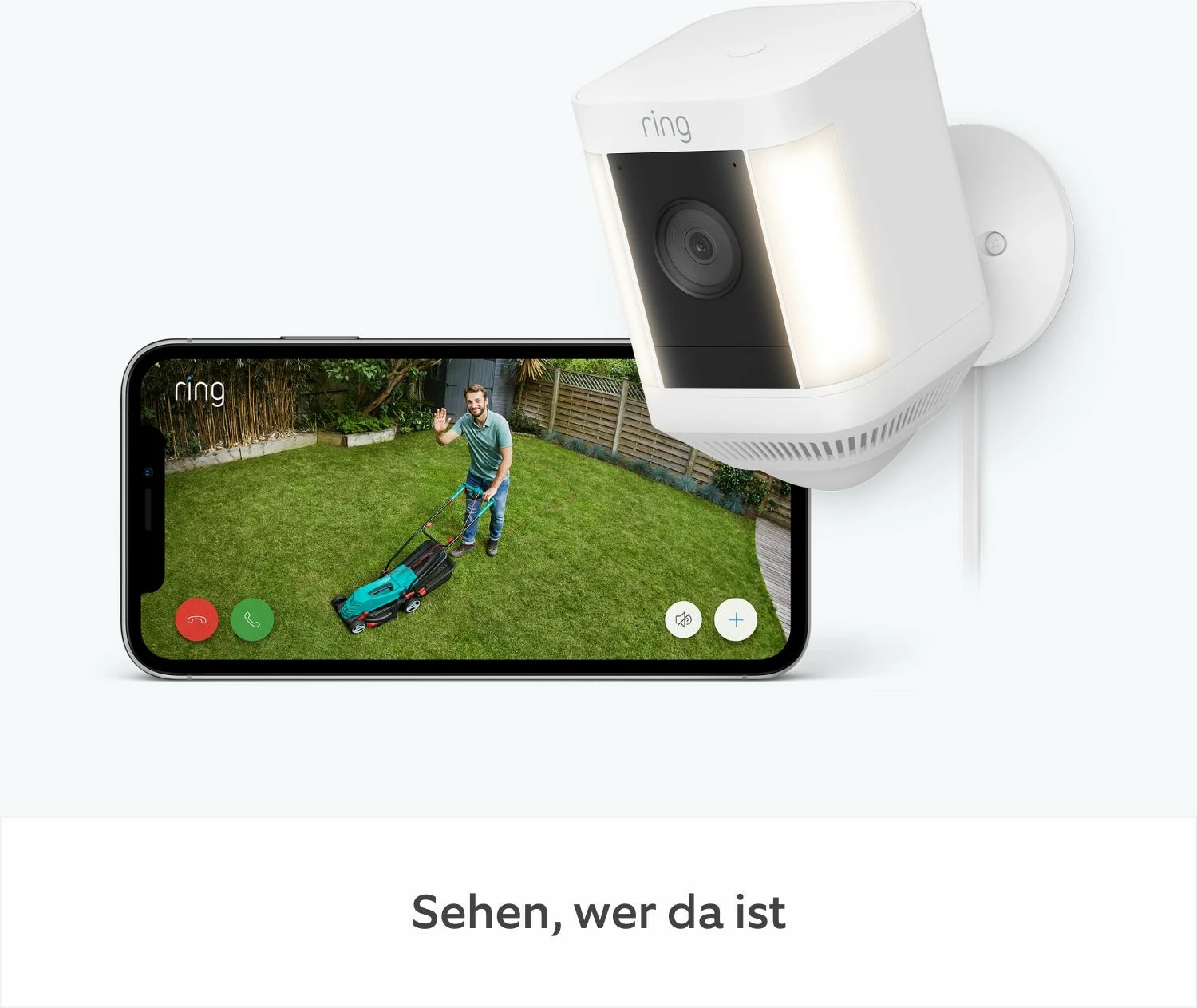Kamerë sigurie IP Amazon Ring Spotlight Cam Plus, Wireless, Montim tavan/mur, Bardhë