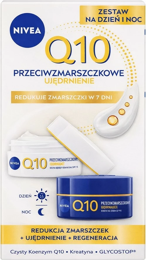 Set krem fytyre Nivea Q10 Anti-Wrinkle Firming për femra 2x50ml