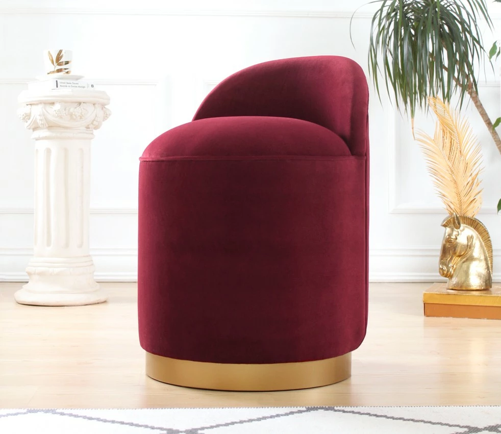 Puf Atelier del Sofa, kadife, ngjyrë e kuqe Claret