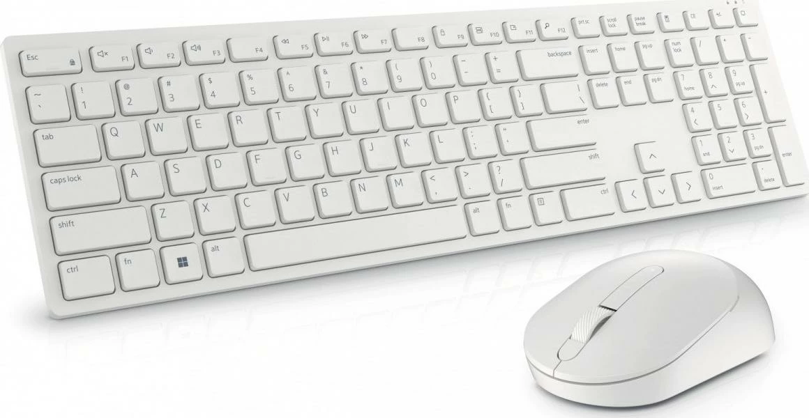 Set tastierë + maus wireless Dell KM5221W (580-AKEZ), US layout, 2.4GHz USB adapter, optik, i bardhë