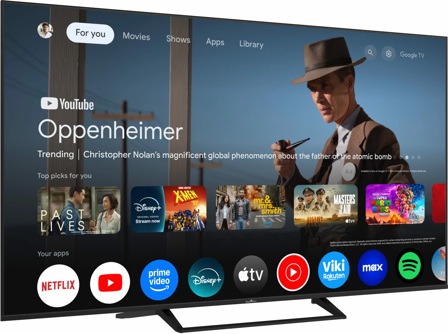 Smart TV SmartTech 65QG06K 65\" QLED 4K Google TV V5 2GB/16GB, e zezë