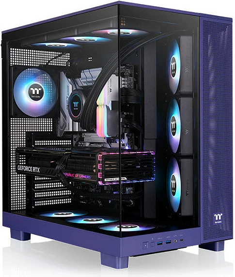 Kasë Thermaltake View 380 XL TG ARGB, Midi Tower, xham i temperuar, blu
