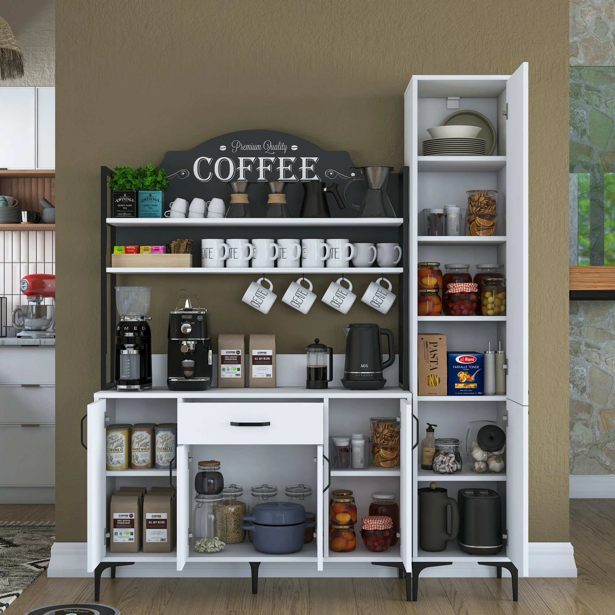 Dollap shumëpërdorimësh, ngjyrë e bardhë, Hanah Home JE149 - 3081