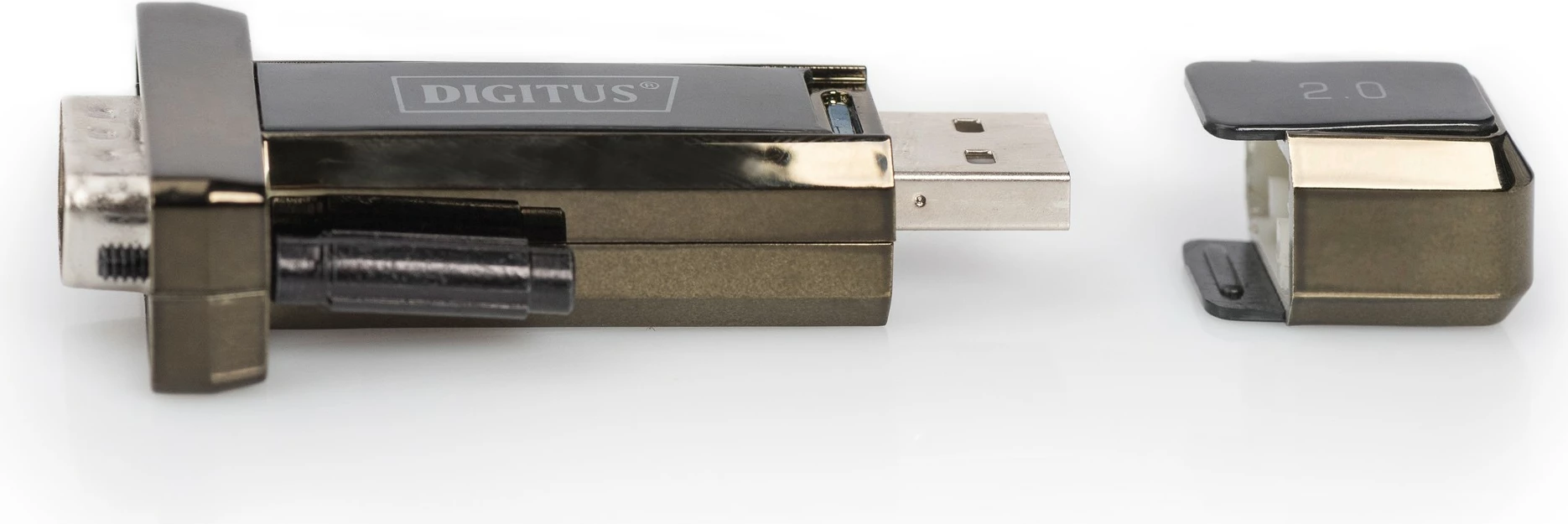 Adapter USB 2.0 në serial D-Sub9 Digitus, 0.8m, i zi
