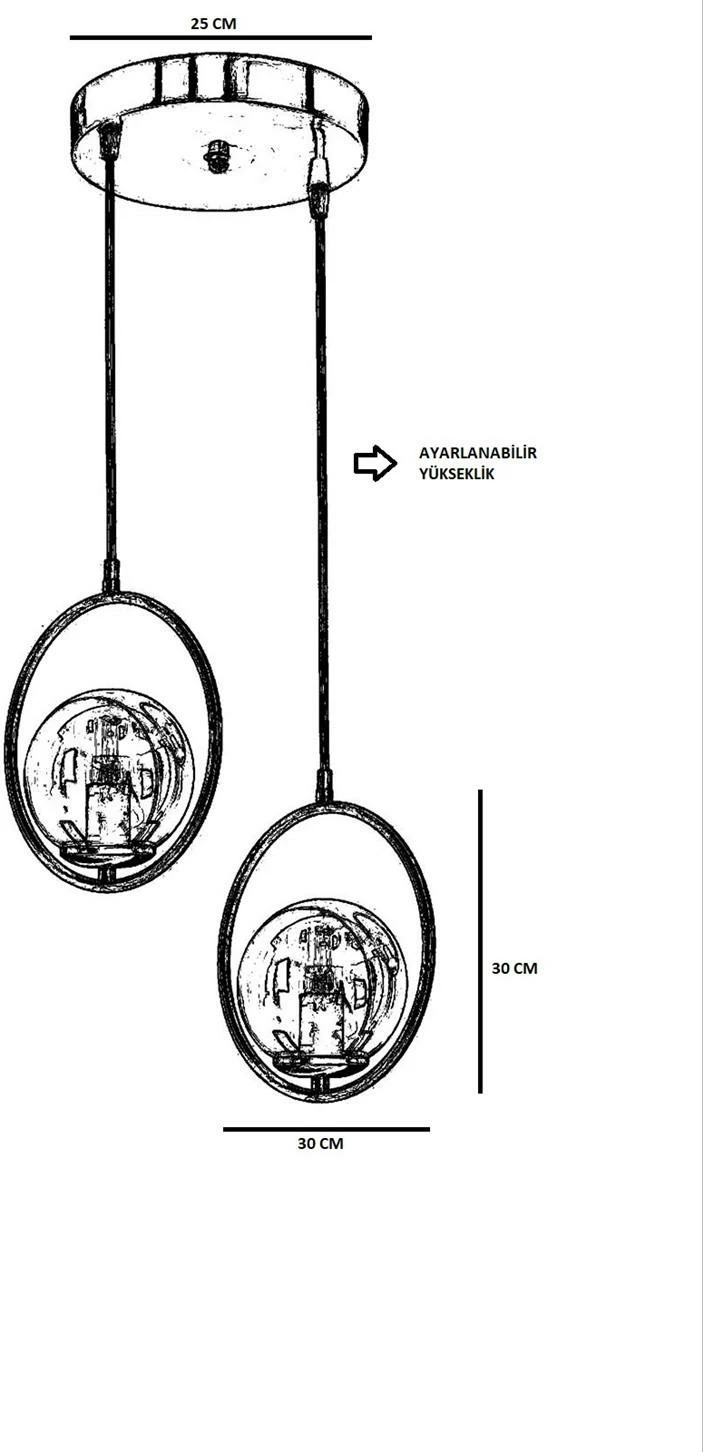 Llambë varëse Opviq, bakri, 2 gota, dizajn modern