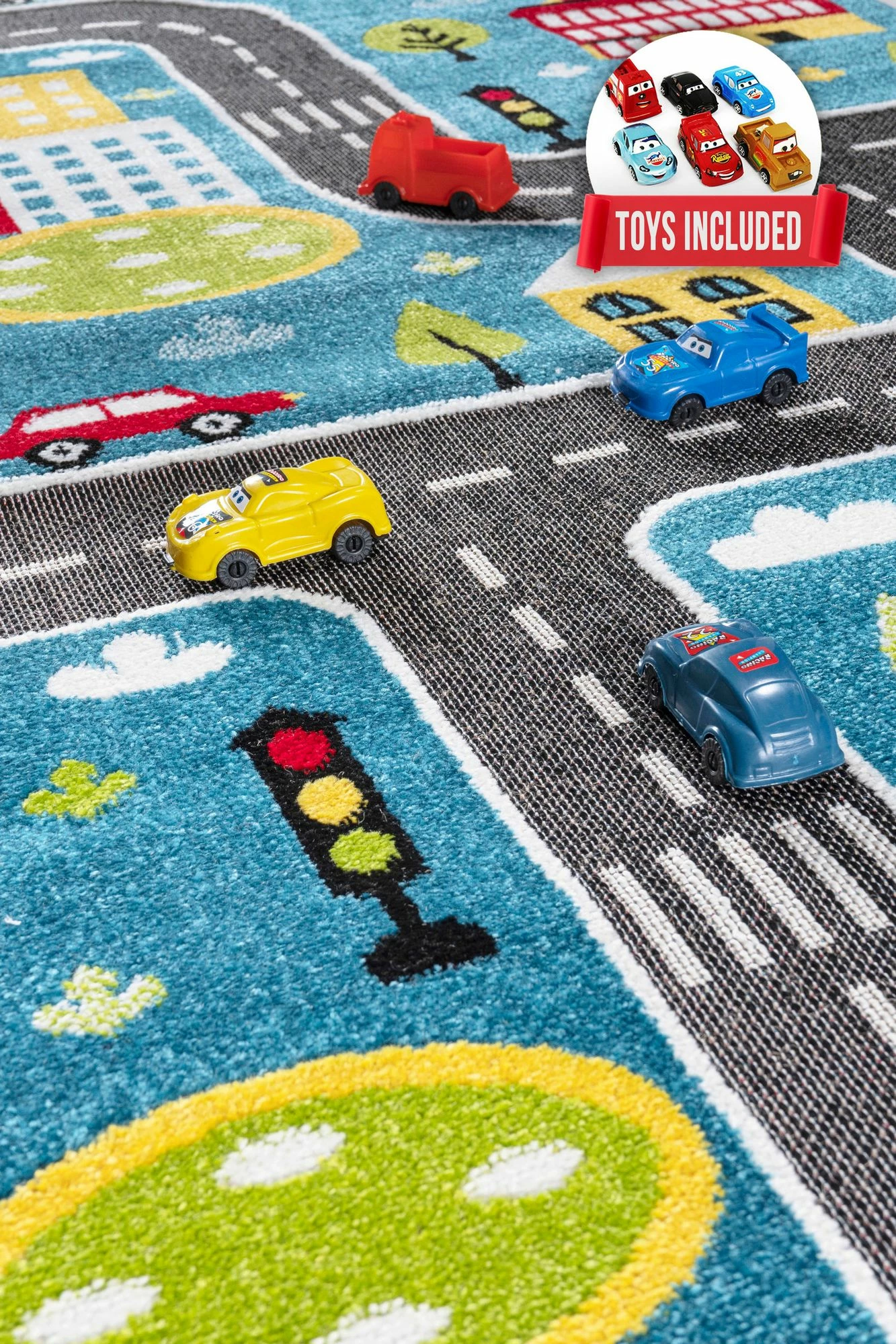 Qilim për fëmijë, ngjyrë kaltër, 200x290cm, Conceptum Hypnose