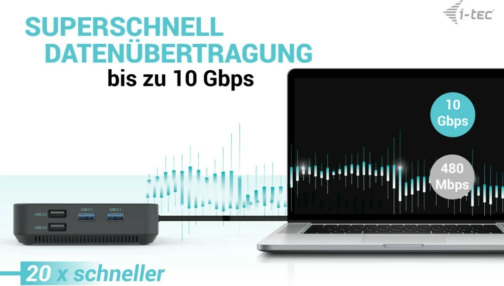 Docking station I-Tec USB-C HDMI Dual DP, 100W, me adapter universal, e zezë