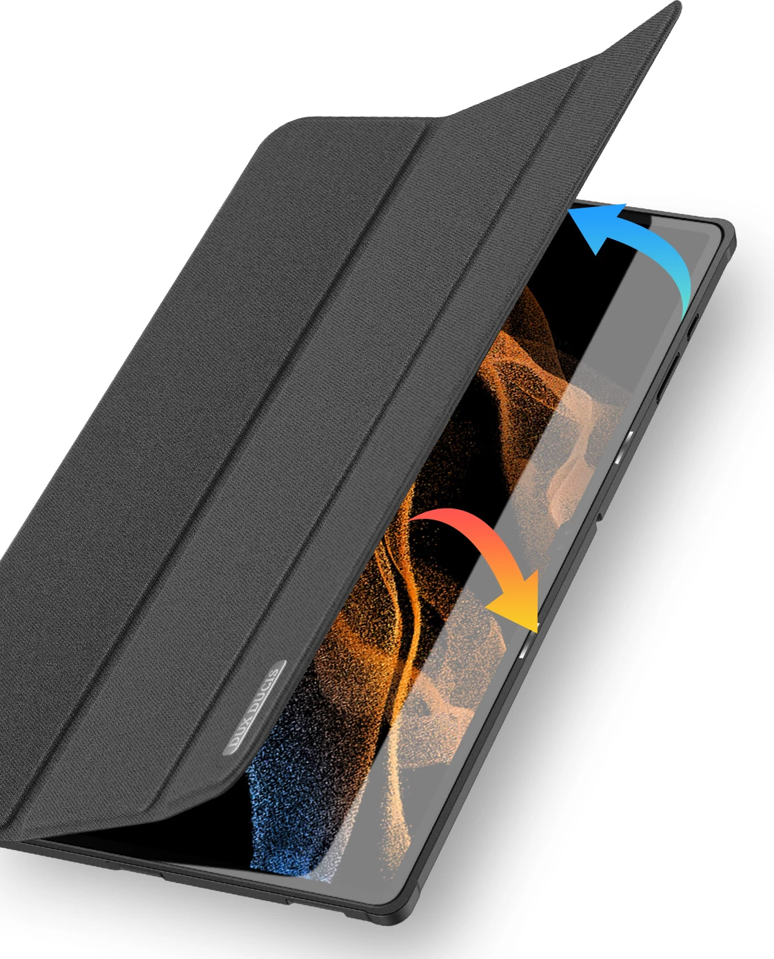 Mbështjellës tabletë Dux Ducis Domo, me Smart Sleep, me qëndrim/stand, për Samsung Galaxy Tab S8 Ultra/Tab S9 Ultra (SM-X900/SM-X906), me mbajtës stylus, ngjyrë e zezë
