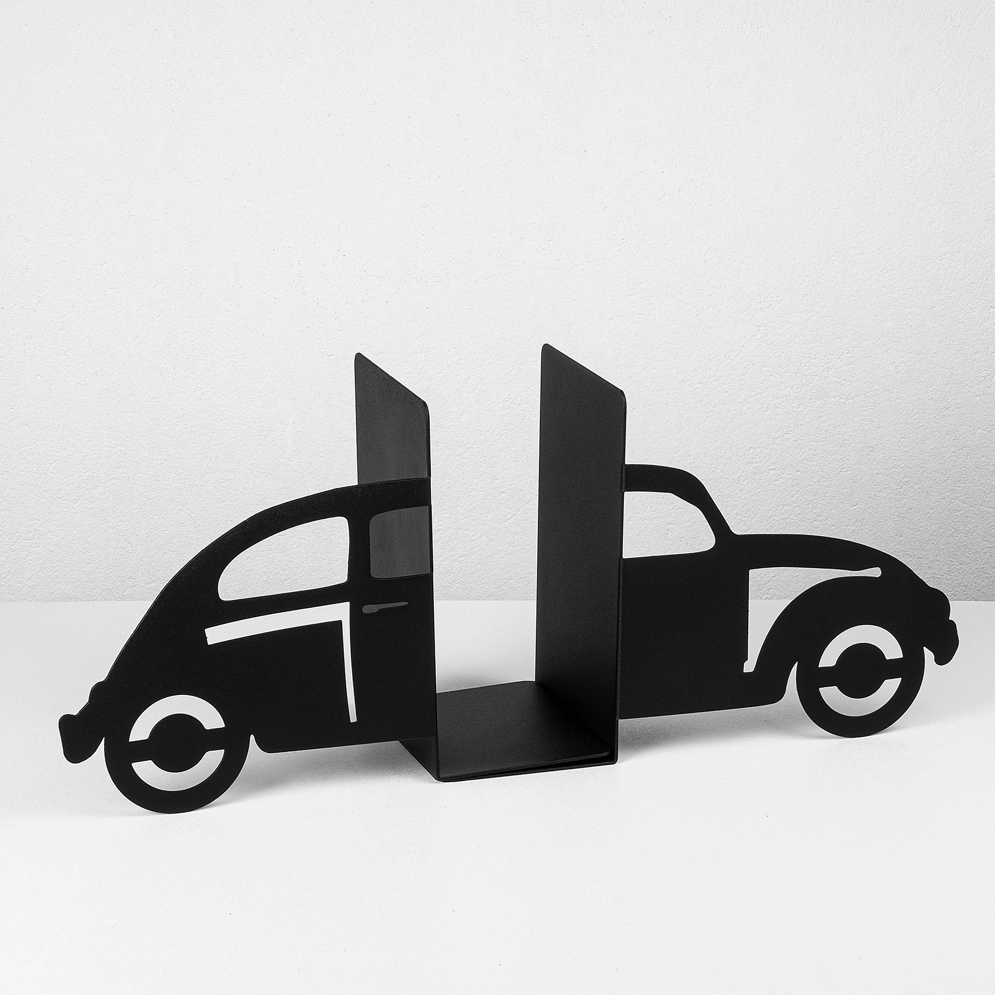 Mbajtëse librash metalike, dizajn Aberto, ngjyrë e zezë, 35x14x22cm