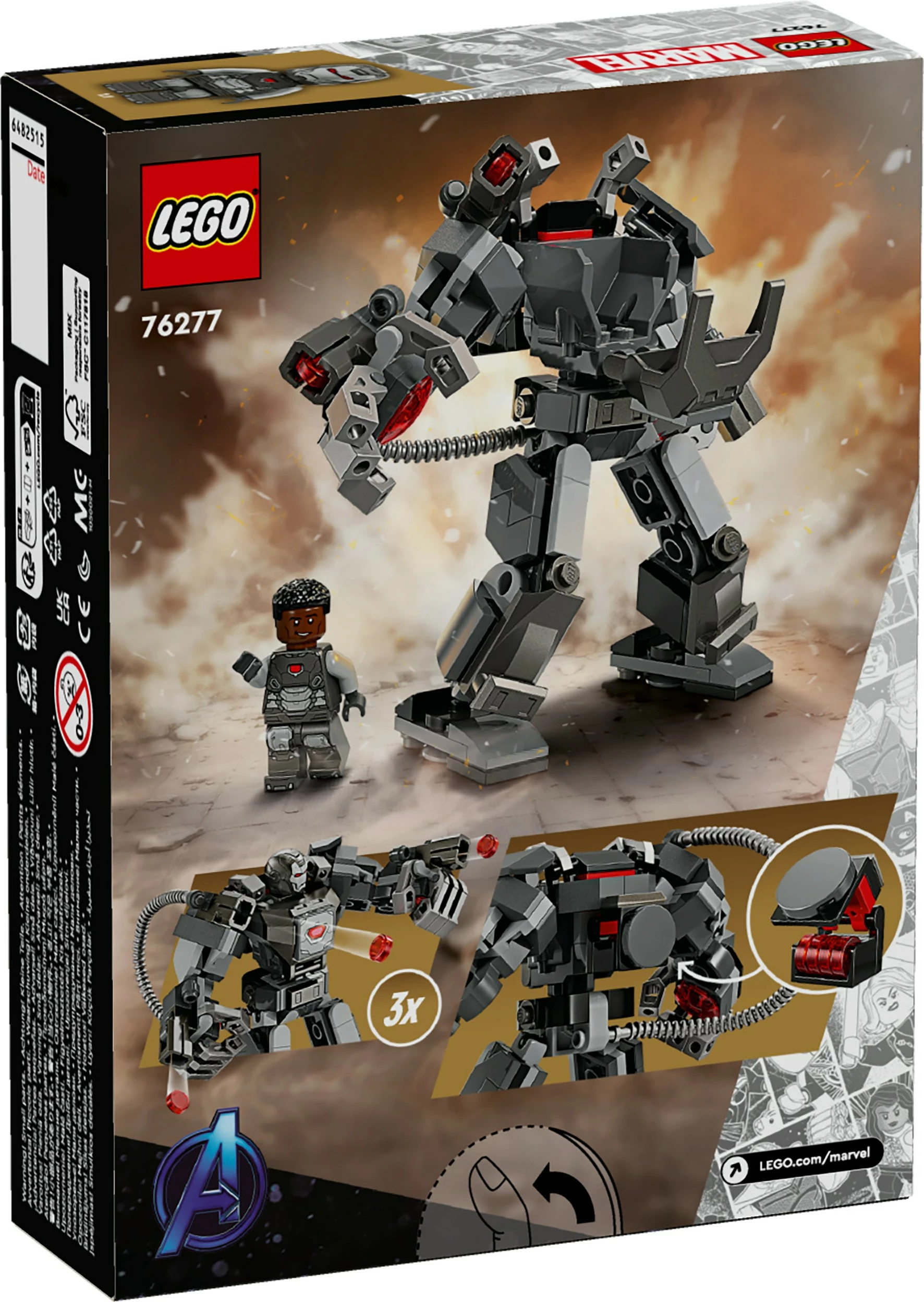 Set ndërtimi LEGO Marvel 76277 War Machine Mech Armour, 154 pjesë, multikolor