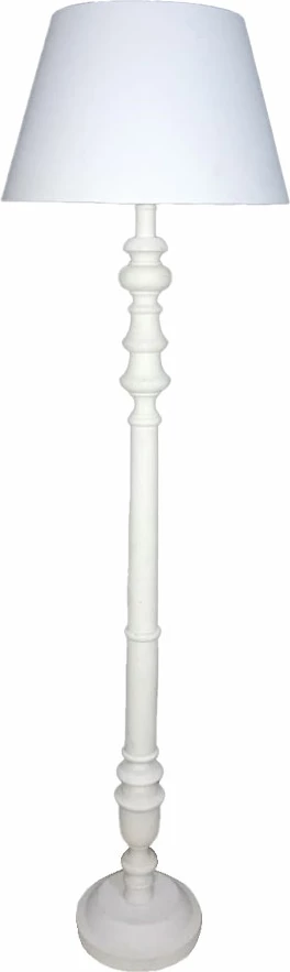 Llambë dyshemeje VICTORIEN, dru, pëlhurë, e bardhë, 25x25x163cm