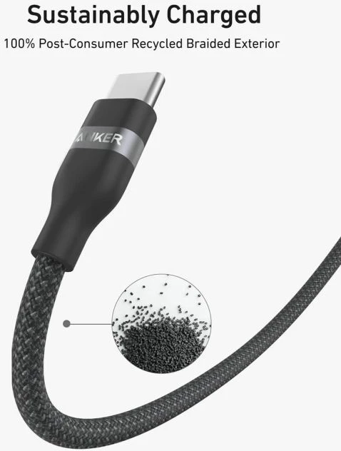 Kabllo USB-C në USB-C Anker A82E2H12 240W 1.8m, e zezë