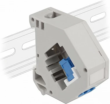 Adapter DIN rail DeLOCK Keystone LC Duplex femër-femër, blu/gri/bardhë