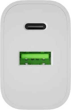 Karikues Natec Ribera 20W, USB-A USB-C, i bardhë