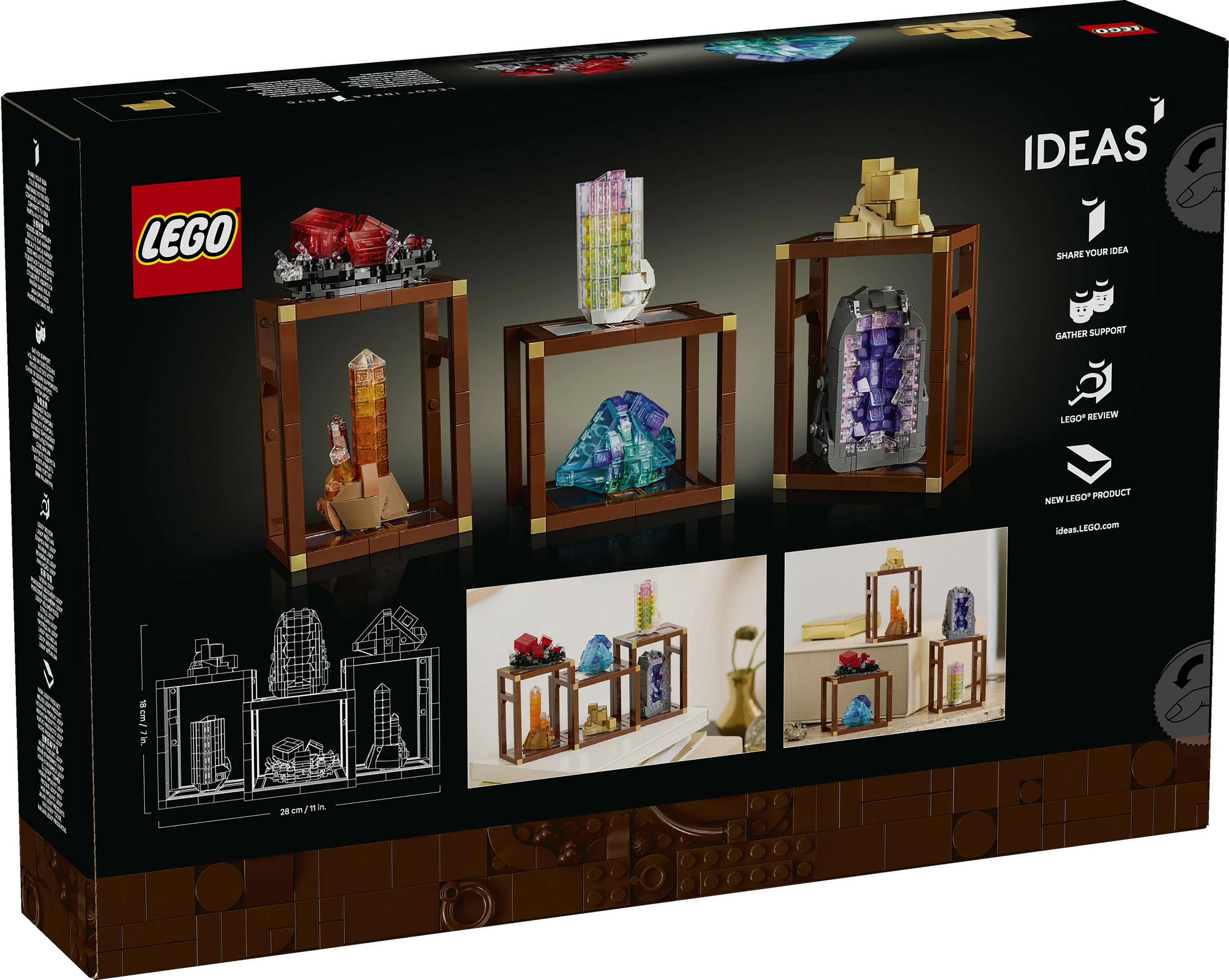Set LEGO Ideas Mineral Collection 21362, 880 copë, 18+, shumëngjyrësh