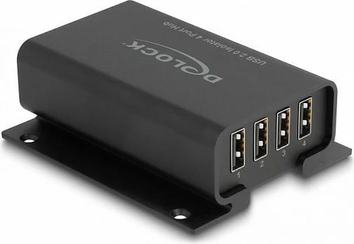 USB hub izolues 4-port DeLOCK, USB 2.0, izolim 5 kV, i zi