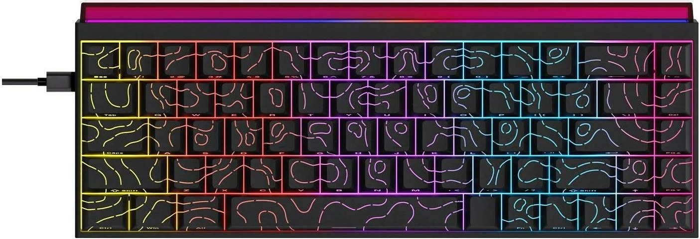 Tastierë mekanike Ajazz NK68, 65%, Red Switch, RGB, USB-C, e zezë