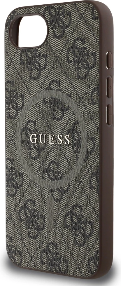 Mbështjellës Guess 4G Ring Classic Logo MagSafe për iPhone 16e, Kafe