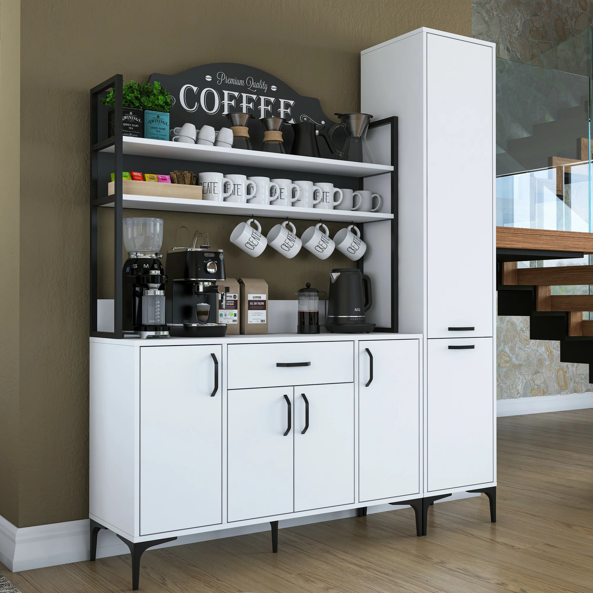 Dollap shumëpërdorimësh, ngjyrë e bardhë, Hanah Home JE149 - 3081