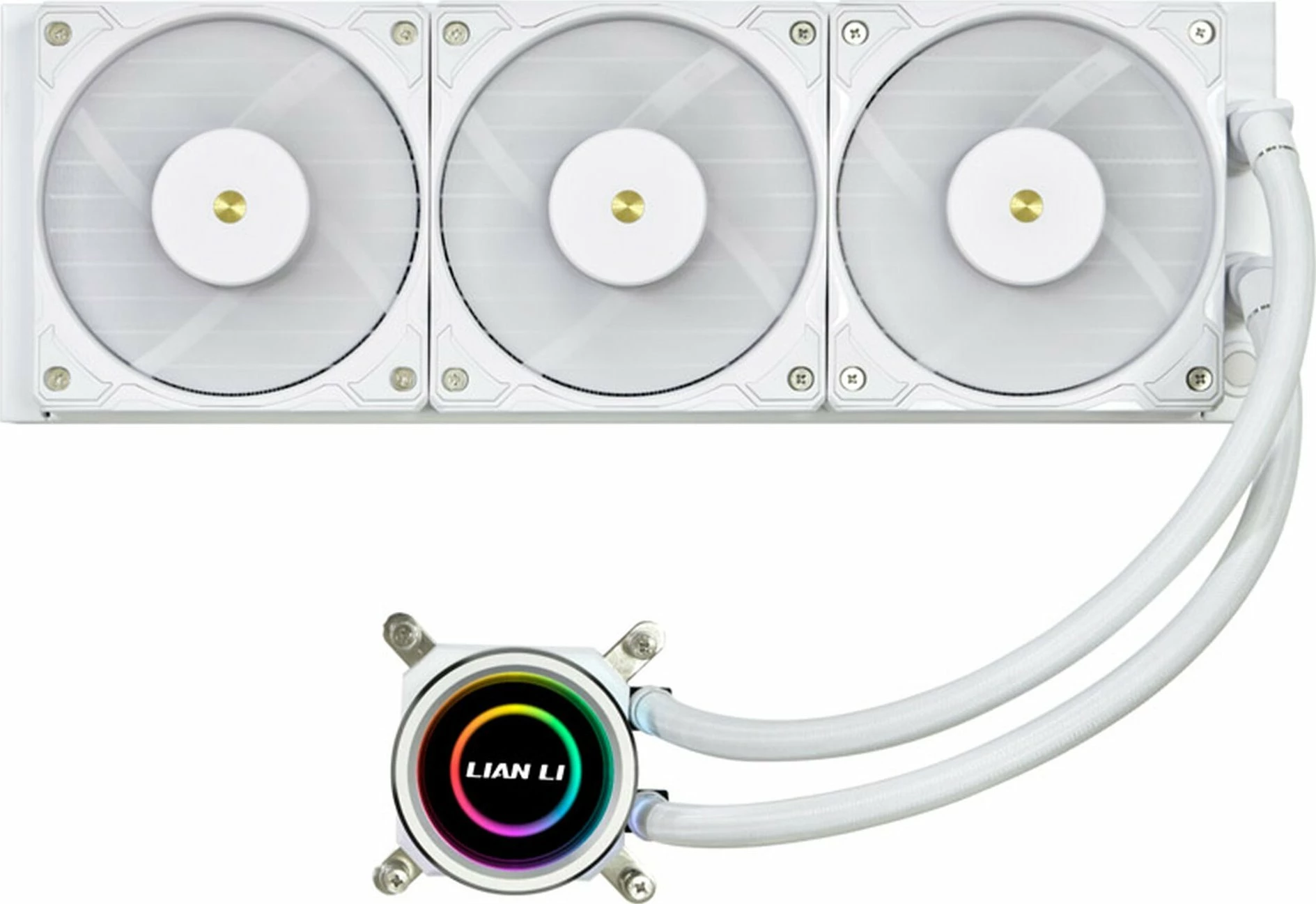 Sistem ftohje me ujë AIO Lian Li Galahad II Trinity Performance 360mm ARGB, i bardhë, 3x120mm