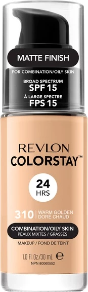 Fondatinë Revlon ColorStay Makeup për lëkurë të kombinuar/yndyrore SPF15 310 Warm Golden 30ml