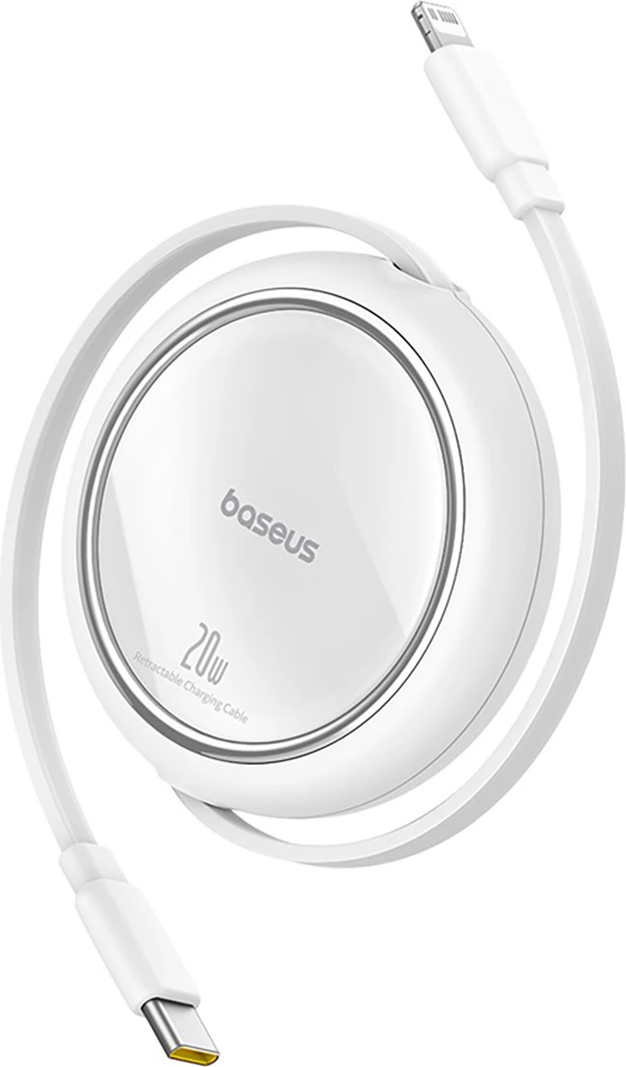 Kabllo tërheqëse Baseus Free2Pull, USB-C / Lightning, 1m, 20W, Bardhë