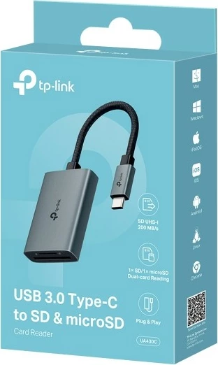 Lexues kartash TP-Link UA430C, USB 3.2 Gen 1 Type-C, Gri