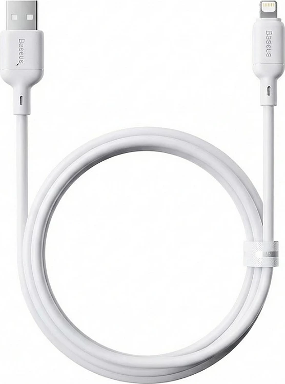 Kabllo karikimi Baseus Silky Series, USB në Lightning, 1m, 2.4A, e bardhë