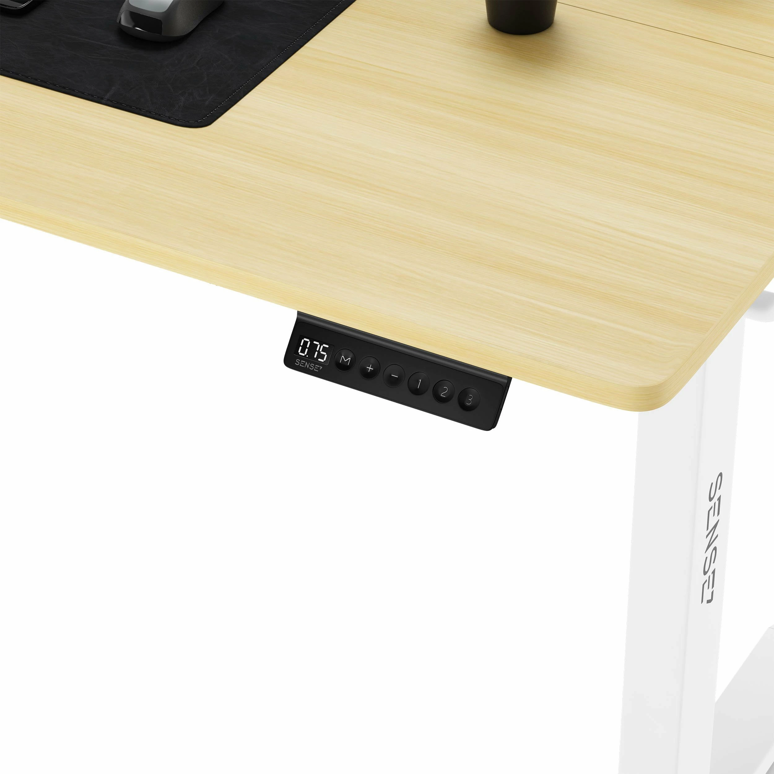 Tavolinë elektrike gaming/zyre SENSE7 NOJO 140x70 cm, rregullim lartësie 72-118 cm, pishë e bardhë